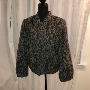 Banana Republic Gray tone leopard print jacket